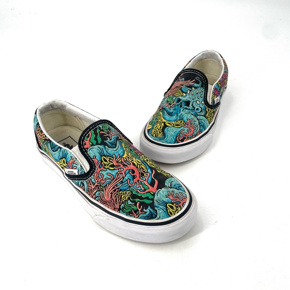 Vans Slip On Limited Edition Skull Spiked Octopus Ocean Coral Sneaker Shoe